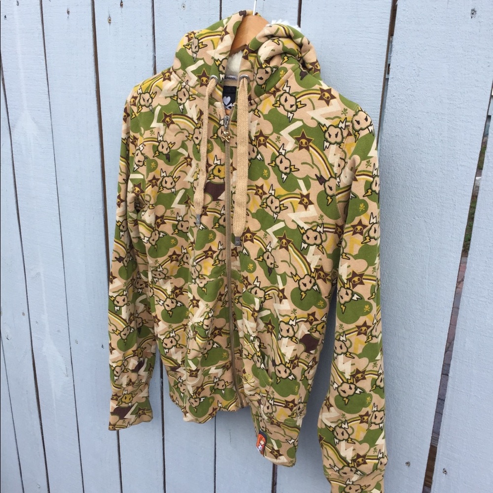Tokidoki Camo Fur Hoodie Sweatshirt All Over Print